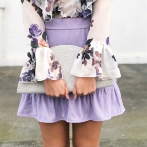 J. Crew Dresses & Skirts - J.Crew Peplum Velvet Mini Short Skirt Purple